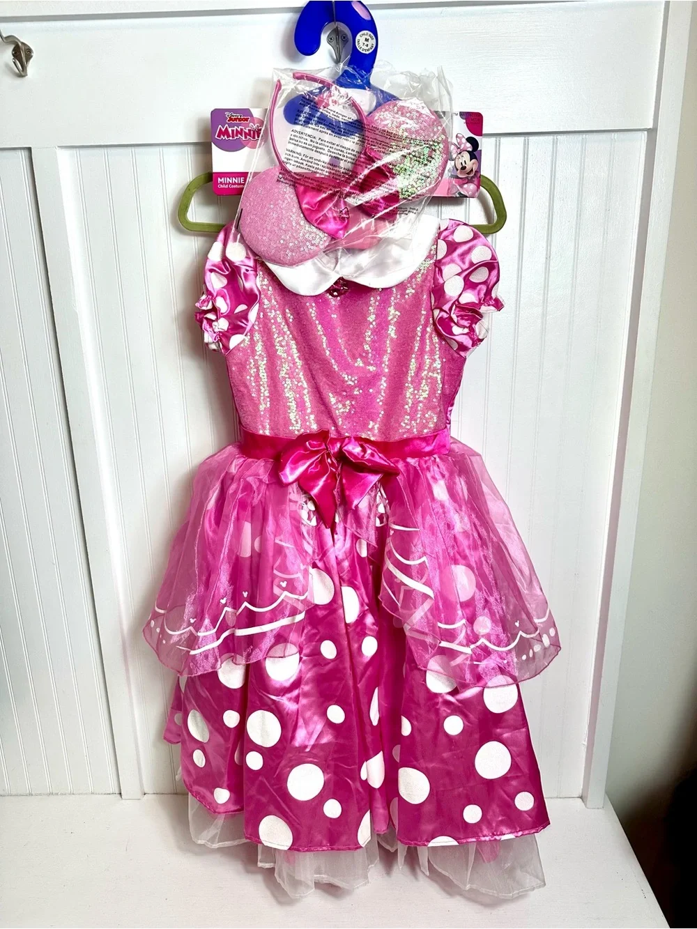 Disney Pink Minnie Mouse Polka Dot Dress with Ears